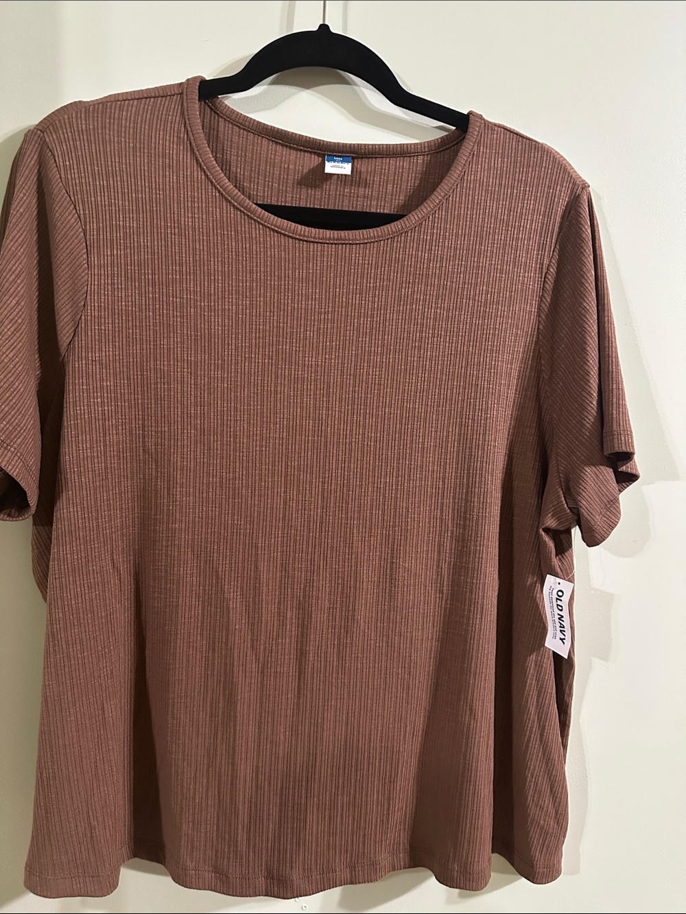 Old Navy Mauve Brown Ribbed Short Sleeve Top